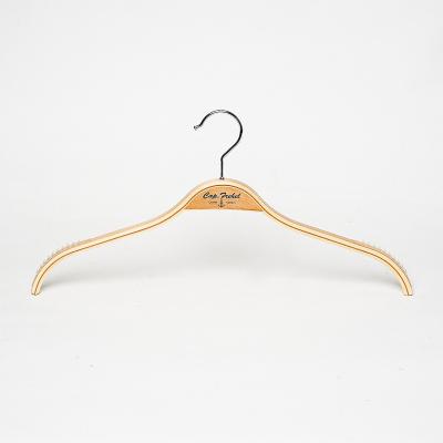 China Wholesale eco-friendly material cheap non slip wooden hangers with anti-slip stickers for sale