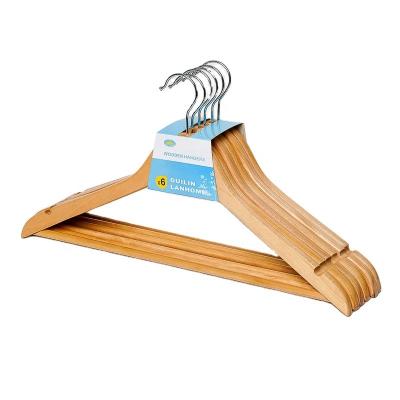 China f s c eco - friendly natural material high quality natural wood hangers for clothes for sale