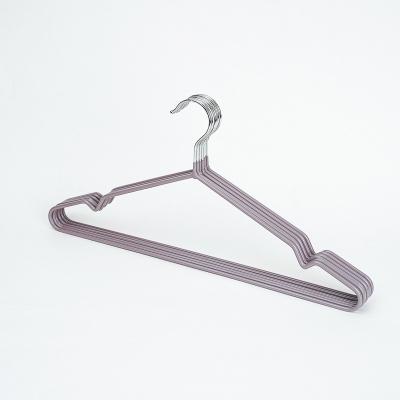 China Eco-friendly material cheap price pvc coated non-slip metal clothes hangers metal hangers for sale