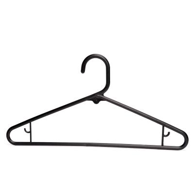 China 2021 Hot Selling Recycled Plastic Hanger Durable And Thin Black Plastic Hangers Non Slip For Clothes for sale