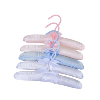 China Soft Touch Eco - Friendly Material Satin Padded Hanger Kids Baby Clothes Hanger for sale