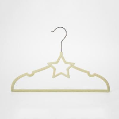 China Eco-friendly Material Baby Velvet Ultra Thin Hanger For Clothes With Non-slip Notches for sale