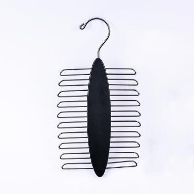 China Eco-friendly Material Customized High Quality Luxury Black Wooden Bow Hanger For Ties for sale