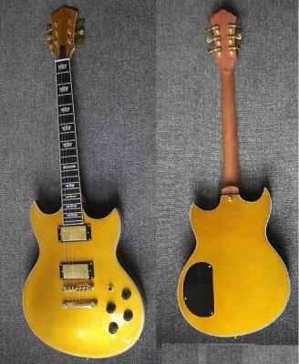 China Mahogany double cut Weifang Rebon lp electric guitar in gold color for sale