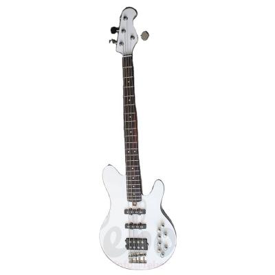 China String Mahogany PLO Weifang Rebon 4 Electric Bass Guitar in White Color for sale