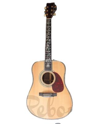 China Ashwood Weifang Rebon 41 inch all solid acoustic electric guitar with abalone flower inlay for sale