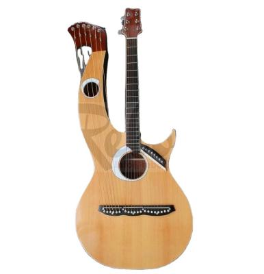 China String Mahogany Harp Weifang Rebon 20 Acoustic Electric Guitar / Harp Guitar for sale