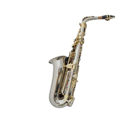 China Gold Lacquer Weifang Rebon eb Key White Copper Saxophone for sale