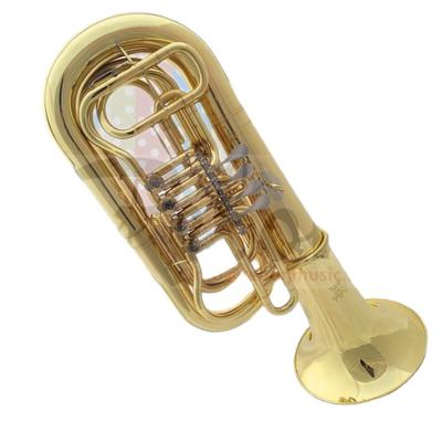 China Gold Lacquer Interesting Weifang Rebon Bb Key Quality Electrophoresis Gold Baritone Tuba for sale