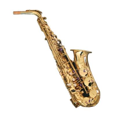 China Gold Lacquer Weifang Rebon Brass Main Body EB Cheap Saxophone for sale