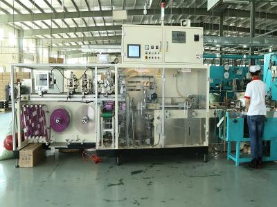 China Sanitary Pad Machine / Full servo sanitary napkin bag making on line 60 bags/min Speed for sale