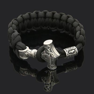 China 2020 CLASSIC Trade Assurance Vintage Viking Thor's Hammer Necklace Stainless Steel Norse Wolf Head Religious Men's Pending Accessories for sale