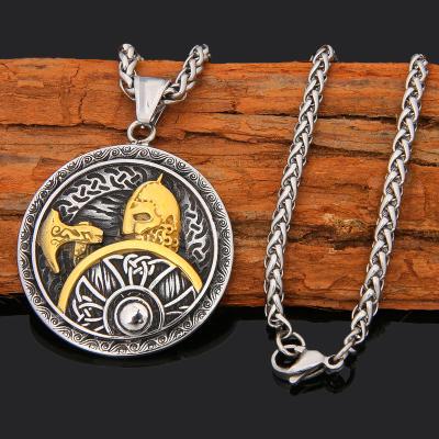 China 2020 CLASSIC Trade Assurance Vintage Viking Thor's Hammer Necklace Stainless Steel Norse Wolf Head Religious Men's Pending Accessories for sale