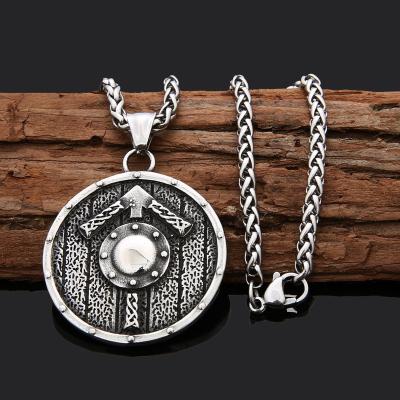 China 2020 CLASSIC Trade Assurance Vintage Viking Thor's Hammer Necklace Stainless Steel Norse Wolf Head Religious Men's Pending Accessories for sale