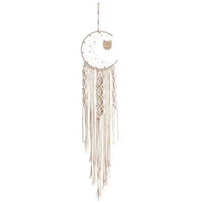 China CLASSIC DIY Home Decoration DIY Dreamcatcher LED Lighting Moon Design Feather Handmade Craft Hanging Dream Hook 2020 European American for sale