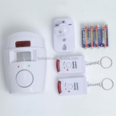 China New ABS Plastic Motion Sensor Wireless Home Alarm with 2 Remote Controls for sale