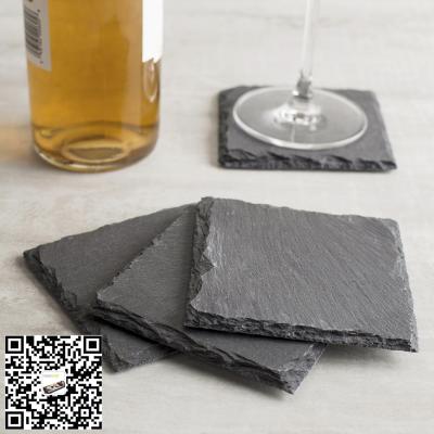 China Sustainable Manufactured Elegant Design Natural Slate Coasters for sale