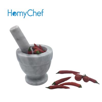 China Sustainable natural marble mortar and pestle setD: 10.5*H: 10.5cm for sale