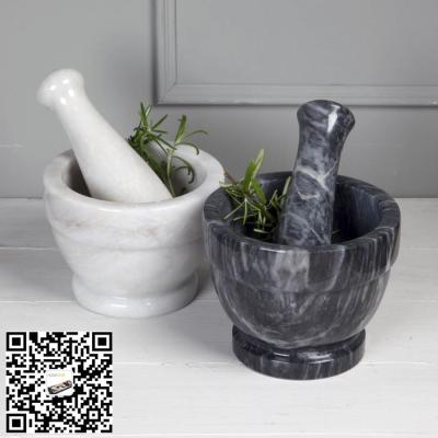 China Sustainable BSCI Manufactured Modern Natural Marble Pestle And Mortar D:10.5*H:10.5cm for sale