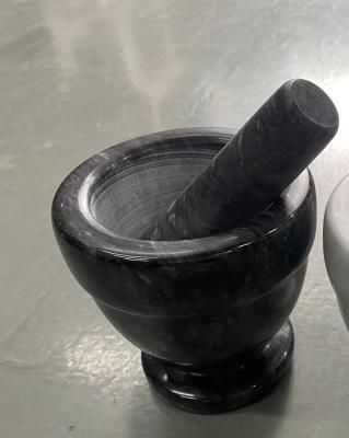 China Viable Manufactured Modern Natural Black Marble Pestle and Mortar D:10.5*H:10.5cm for sale