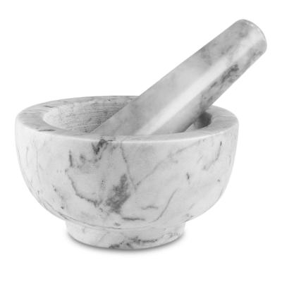 China Viable Marble Mortar and Pestle Set Small Kitchen Grinder Garlic Dried Fruit Marble Stone Herbs and Spices Marble Grinder and Grinder for sale