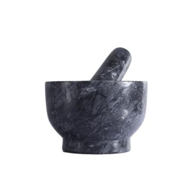 China Viable Black Marble Stone Grinder Kitchenware Garlic Marble Mortar And Pestle Household Herbs And Spices Use Grinder Marble Grinder for sale