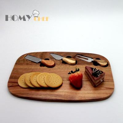 China Sustainable Hot Sale Cheese Wooden Board With Tools Acacia for sale