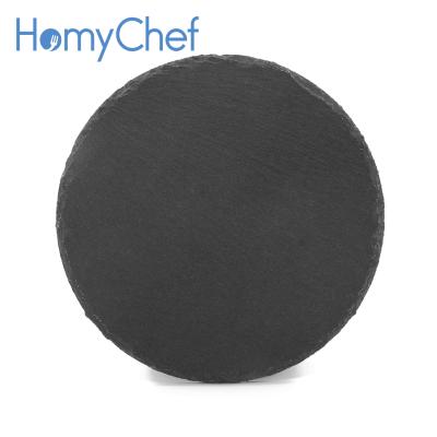 China Viable Factory Tour Diameter 30cm Direct Black Slate Cheese Board for sale