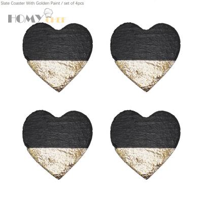 China Gifts Sustainable Natural Jiujiang Heart Slate Place Mats Wedding for sale