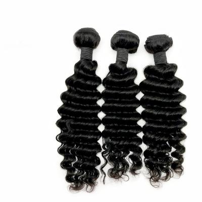 China Good Quality Raw Virgin Mink Brazilian Cuticle Aligned Deep Wave Hair Bundles Wholesale 100 Soft Black Shiny Remy Human Hair Bundles Vendor for sale