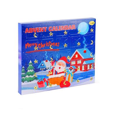 China Low MOQ Recycled Materials Chocolate Cosmetic Gift Packaging Empty Countdown Activity Advent Calendar Christmas Box for sale