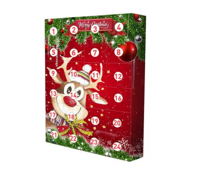 China Recycled Materials Luxury Custom Design Beauty Gift Cardboard Christmas Advent Calendar Boxes for sale