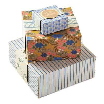 China Eco Friendly Recycled Materials Flat Pack Rigid Paper Folding Cardboard Boxes For Gift Package for sale