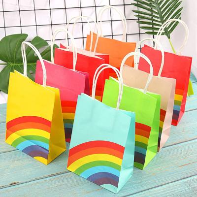 China Recyclable Fashion Design 8 Colors Custom Size Shopping Take Out Paper Bag For Packaging for sale