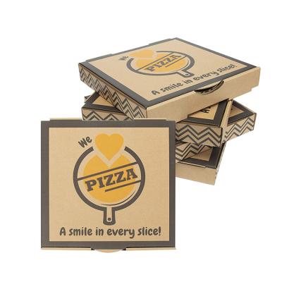 China Recycled materials wholesale multi size portable cheap price custom printing corrugated pizza box for sale