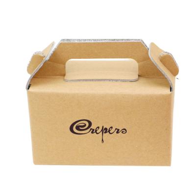 China Materials Manufacturer Recycled Custom Insulated Aluminum Foil Food Wrapping Paper Cardboard Cooler Box With Handle for sale