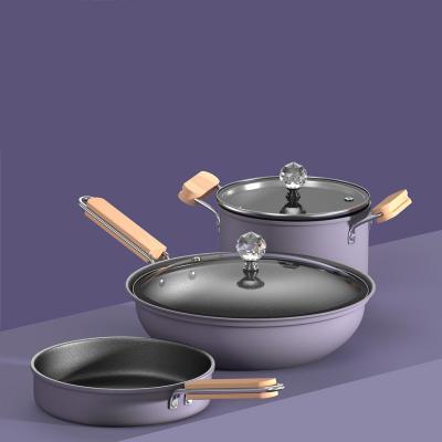 China Viable 3 Piece Iron Fine Non Stick Gift Wok Set for sale