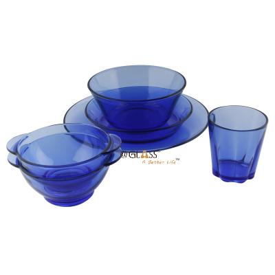 China Wholesale Viable Round Kitchenware Seafood Glass Tableware Dinner Set Dish Dishes For Restaurant for sale