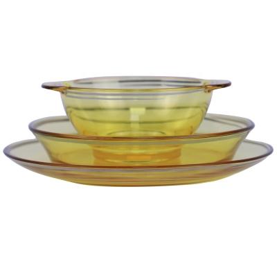 China Sustainable Style Clear Europe Christmas Gift Fruit Pasta Bowls And Dishes Set Transparent Microwaveable Heatable Dinner for sale