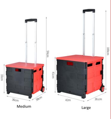 China PP/PVC Multifunctional Home Use Trolley Foldable Shopping Trolley With Four Wheels for sale