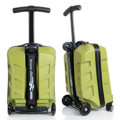 China Fashion Trendy Design Pure PC Travel Trolley Scooter Luggage for sale