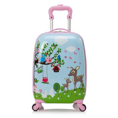 China Lightweight Travel Animal Printed Spinner Travel Luggage For Kids for sale