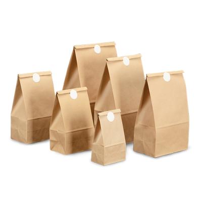 China 2 Ply Kraft Paper Bag Food Grade Paper Bag Biodegradable Yellow Kraft Paper Food Delivery Bag for sale