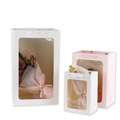 China Valentine's Day Paper Sack Flower Paper Bags Recyclable Paper Bag For Flower for sale