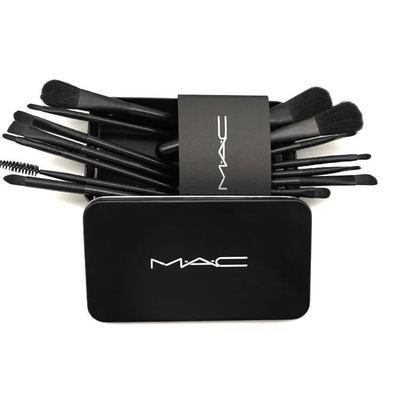 China 12pcs Metal Box Custom Logo Luxury Make Up Brush Set Synthetic Hair Gold Blush Eyebrow Makeup Brush Set For MAC en venta