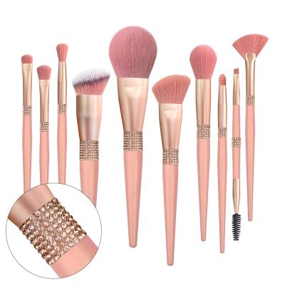 China candy style color beauty products diamond 10pcs makeup brush individual makeup brushes set manufacturer Te koop