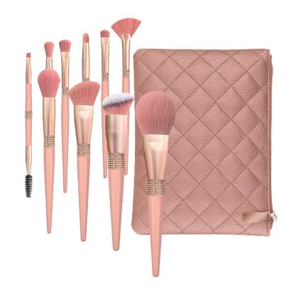 China Private Label Custom Vegan Make Up Brush Set Bling Professional Make Up Brushes Rose Gold en venta