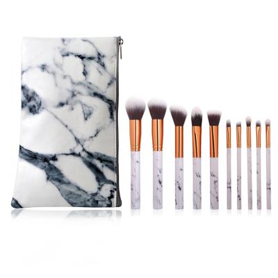 China Factory Wholesales 12pcs Personalized Make Up Brush Set Marble Handle Makeup Brush Set Te koop