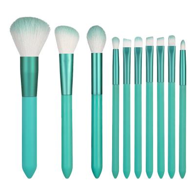 China 10pcs Cute Candy Make Up Brush Set With PU Bag With Synthetic Hair Brushes Set Plastic Handle Kids Set en venta