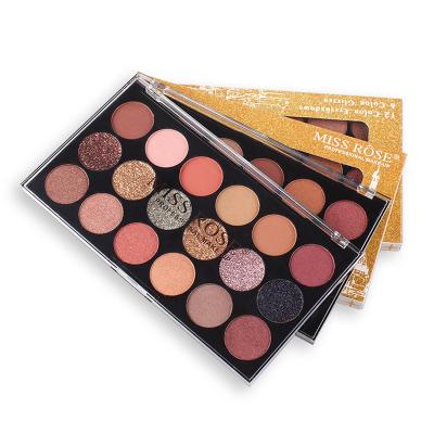 Cina Miss Rose Eye Shadow Palette Long-lasting Professional 15 Colors Waterproof Metallic Glitter Cosmetic Eye Shadow Pallet in vendita